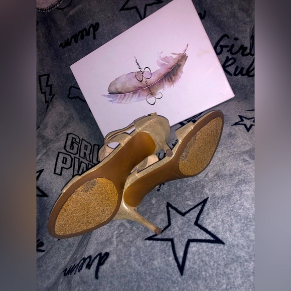 Jessica Simpson Dusty Metallic Gold Heels Size 8.5M - Picture 4 of 5